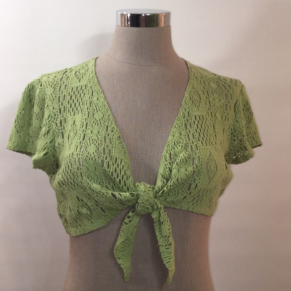 💗⭕️📦🛒📸 Dressbarn Size 6 Petite Green Shrug